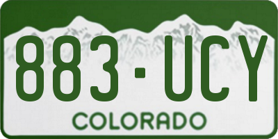 CO license plate 883UCY