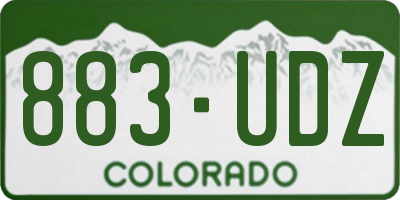 CO license plate 883UDZ