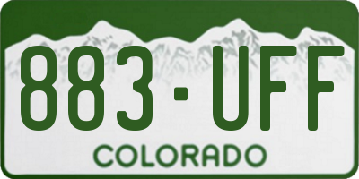 CO license plate 883UFF