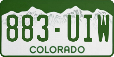 CO license plate 883UIW