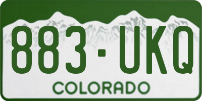 CO license plate 883UKQ