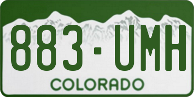 CO license plate 883UMH