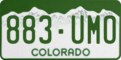 CO license plate 883UMO