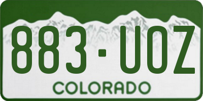 CO license plate 883UOZ