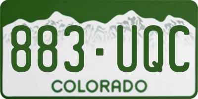 CO license plate 883UQC