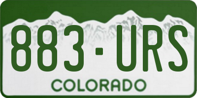 CO license plate 883URS
