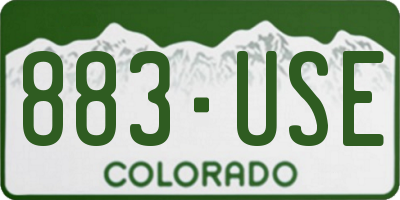 CO license plate 883USE