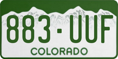 CO license plate 883UUF