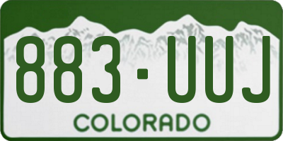 CO license plate 883UUJ