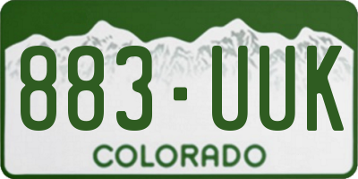 CO license plate 883UUK