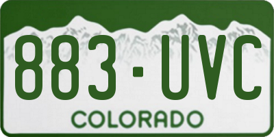 CO license plate 883UVC