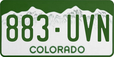 CO license plate 883UVN