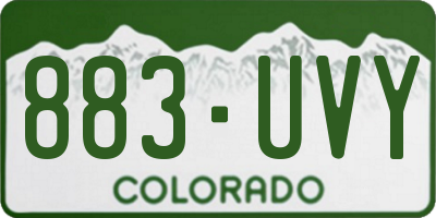 CO license plate 883UVY