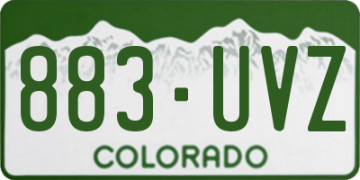 CO license plate 883UVZ