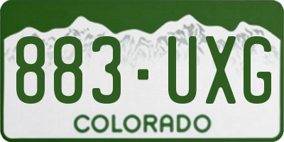 CO license plate 883UXG