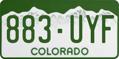 CO license plate 883UYF