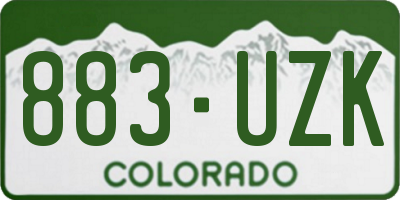 CO license plate 883UZK