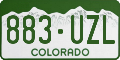 CO license plate 883UZL