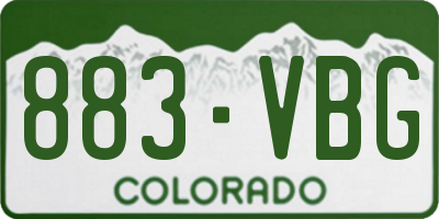 CO license plate 883VBG