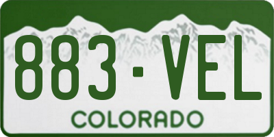 CO license plate 883VEL