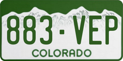 CO license plate 883VEP