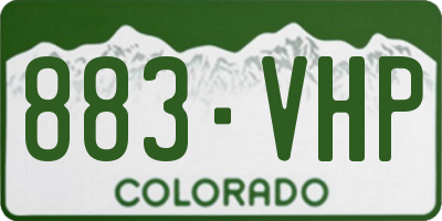 CO license plate 883VHP