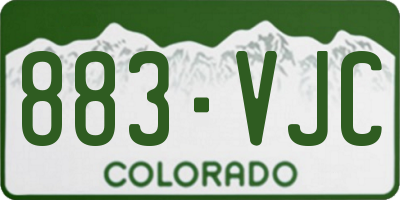 CO license plate 883VJC