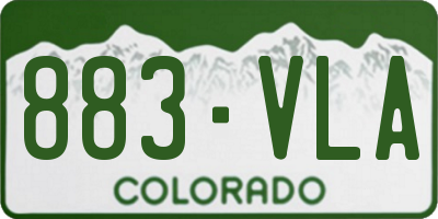 CO license plate 883VLA