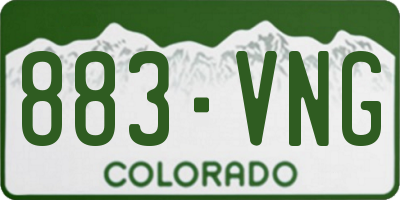 CO license plate 883VNG