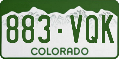 CO license plate 883VQK