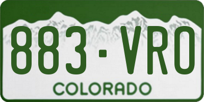 CO license plate 883VRO