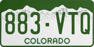 CO license plate 883VTQ