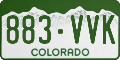 CO license plate 883VVK