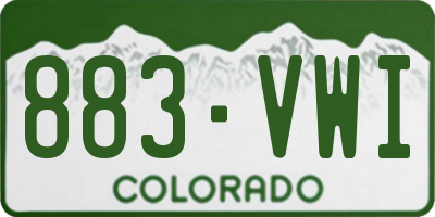 CO license plate 883VWI