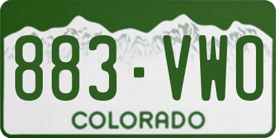 CO license plate 883VWO