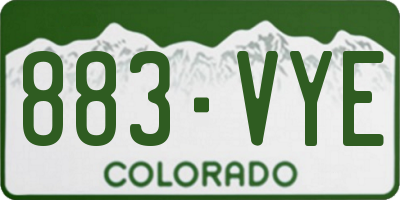 CO license plate 883VYE
