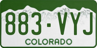 CO license plate 883VYJ