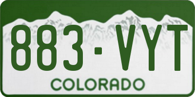 CO license plate 883VYT