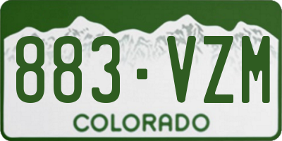 CO license plate 883VZM
