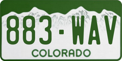 CO license plate 883WAV