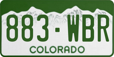 CO license plate 883WBR