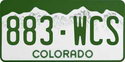 CO license plate 883WCS