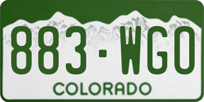 CO license plate 883WGO