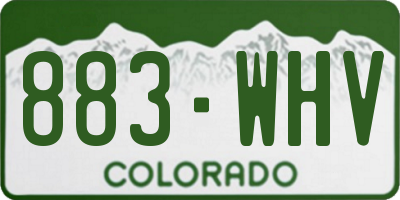 CO license plate 883WHV