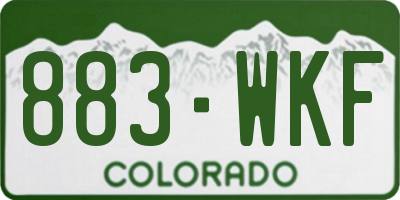 CO license plate 883WKF