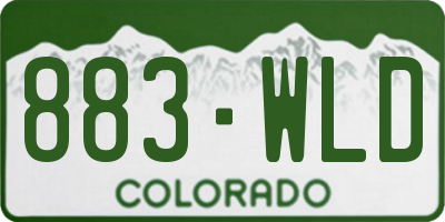 CO license plate 883WLD