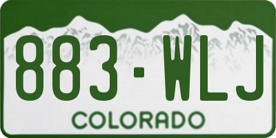CO license plate 883WLJ
