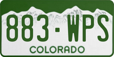 CO license plate 883WPS
