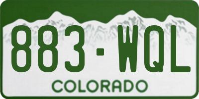 CO license plate 883WQL