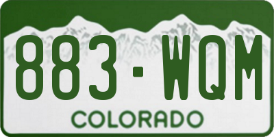 CO license plate 883WQM